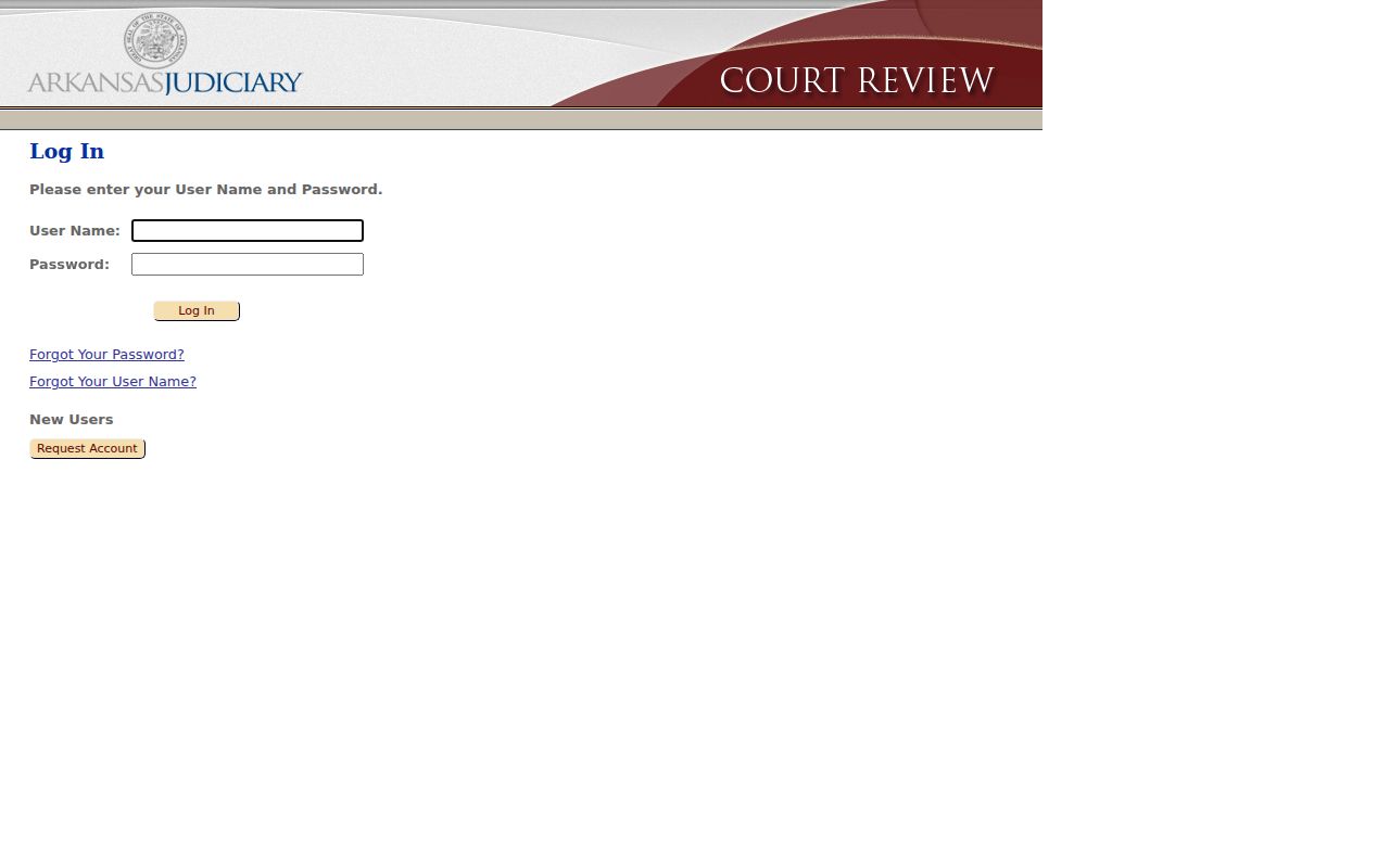 Howard County case search Arkansas eFlex entry screen