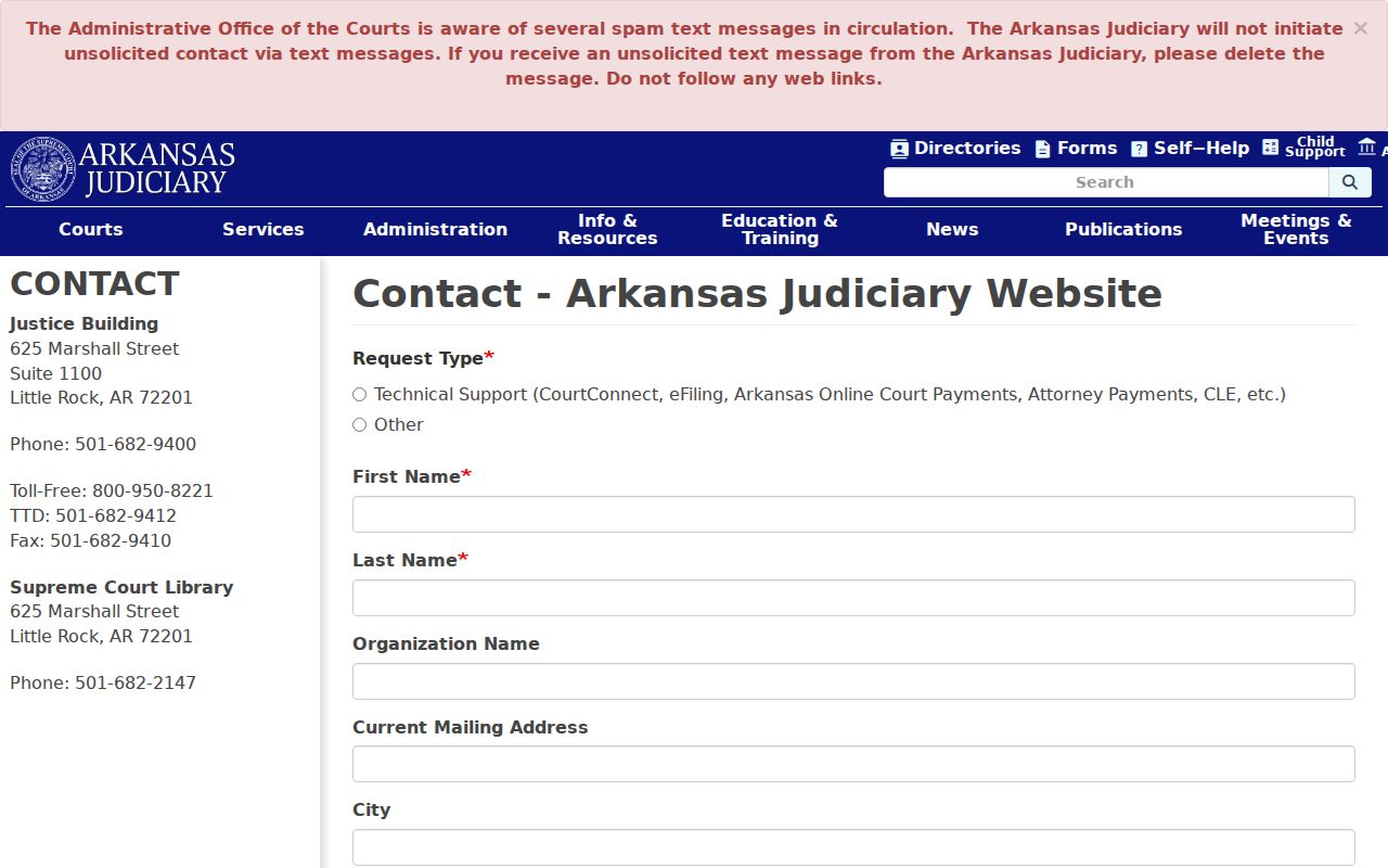 Howard County case search Arkansas Judiciary support page