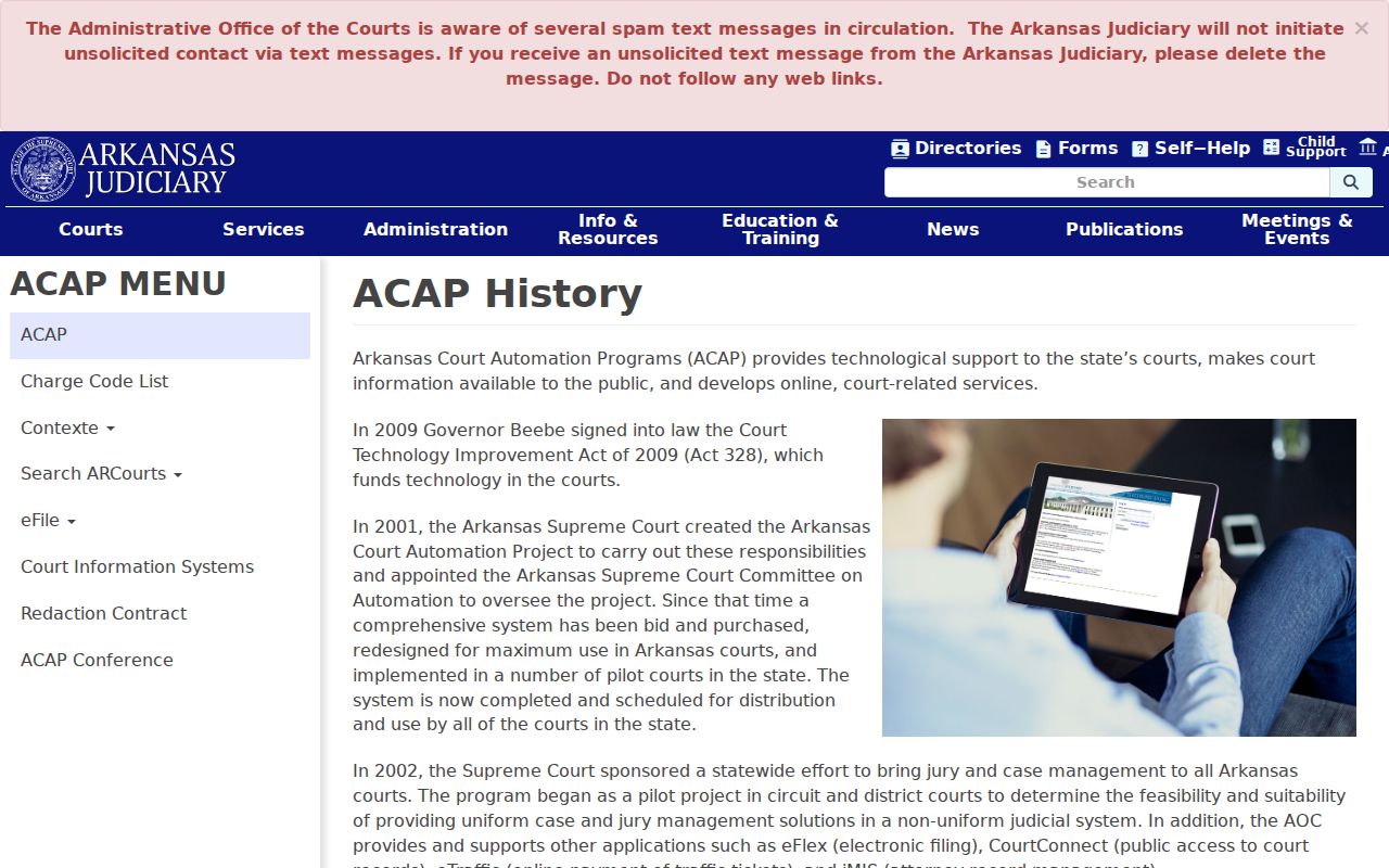 Howard County case search Arkansas court automation history