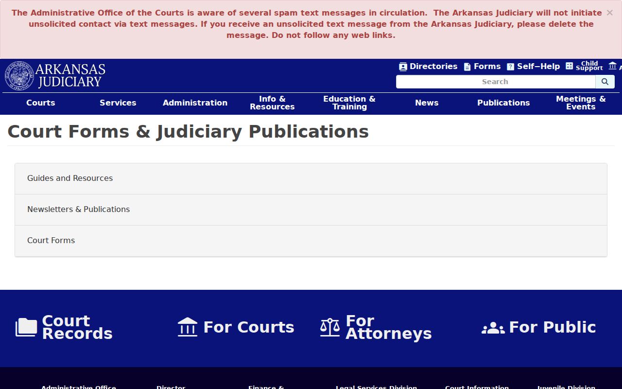 Arkansas court forms and publications for Howard County civil docket filings