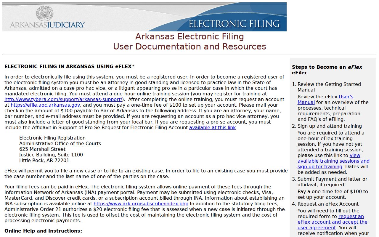 Arkansas eFlex resources for filing a Howard County civil case