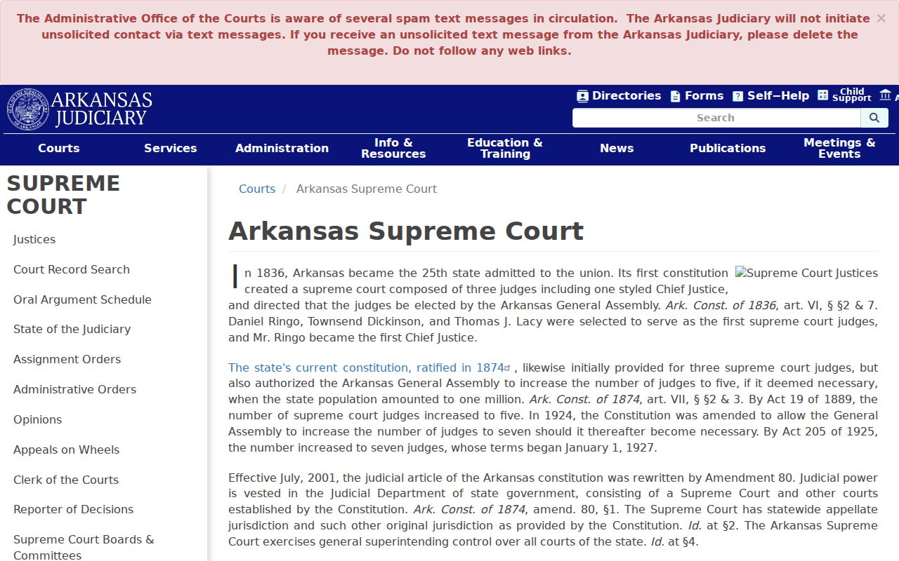 Arkansas Supreme Court layer above a Mineral Springs court docket