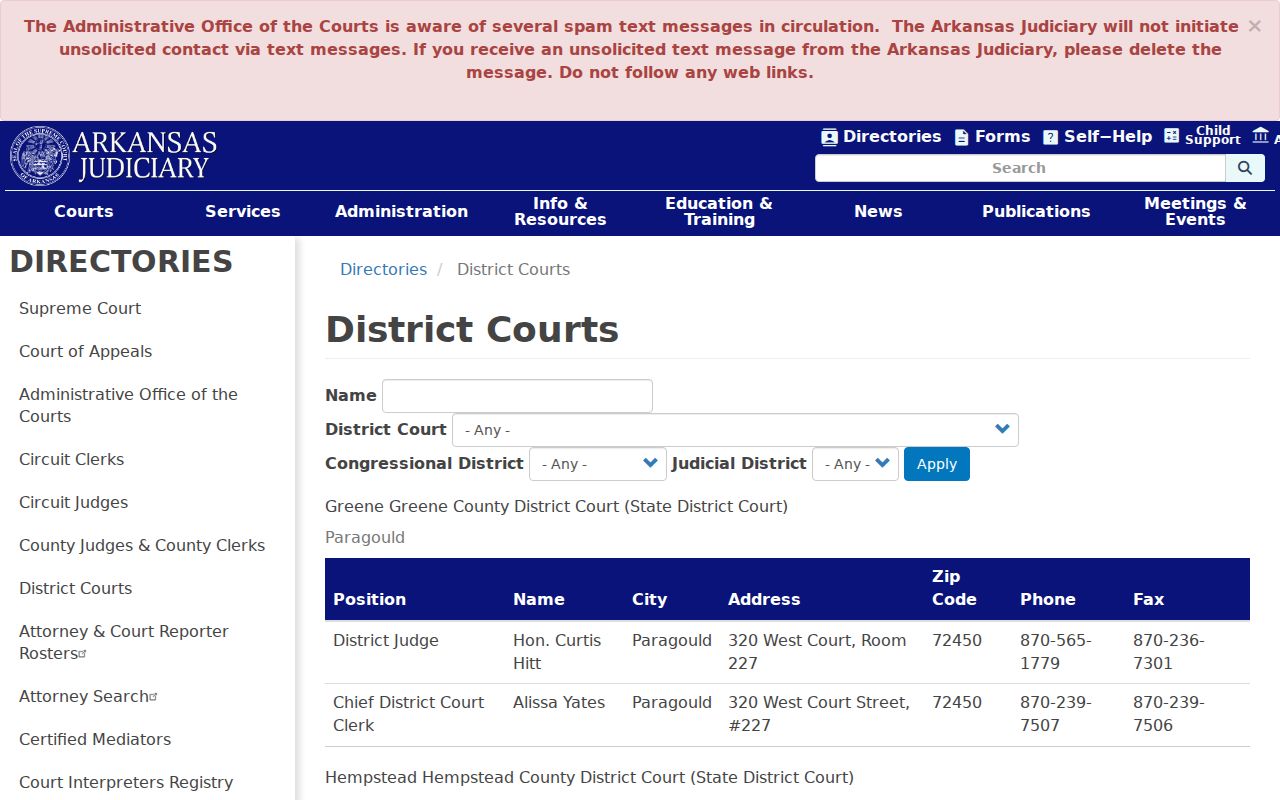 Nashville court docket listing in the Howard district clerk directory