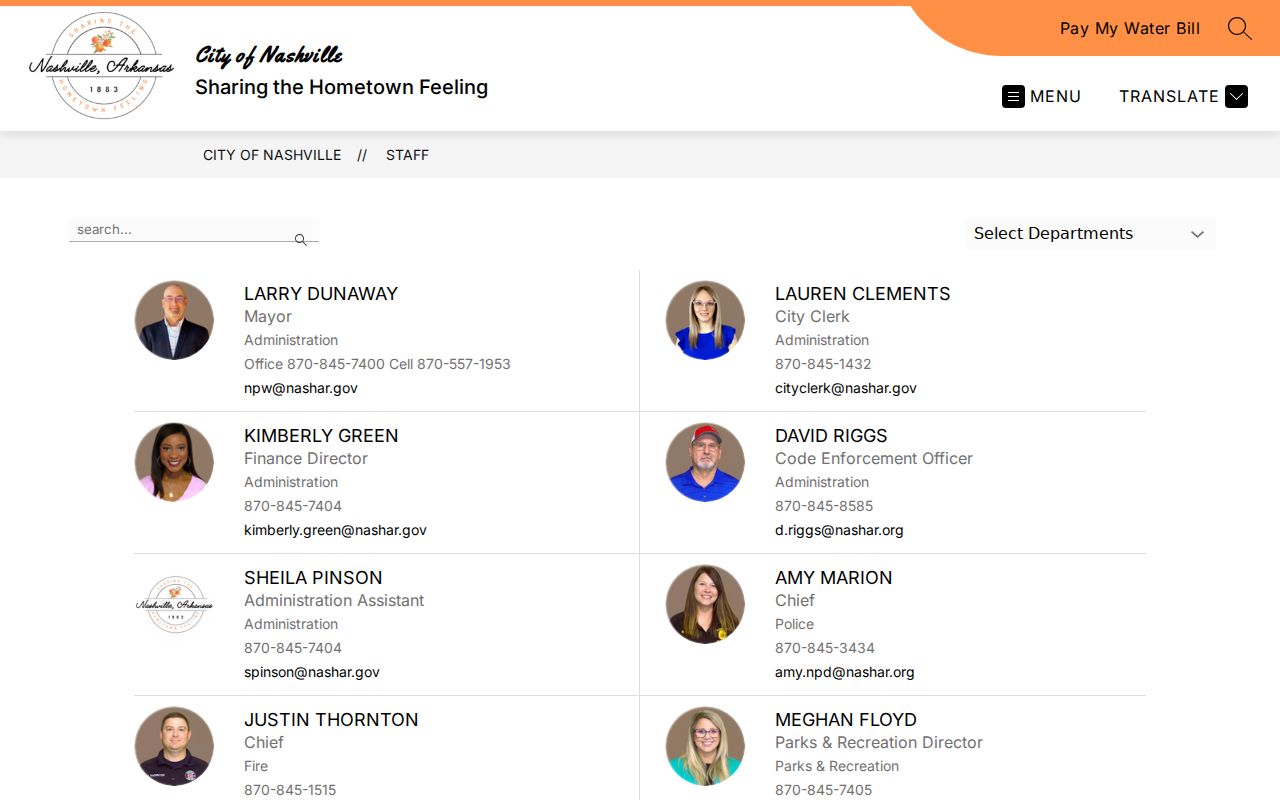 Nashville court docket access at the City Hall address