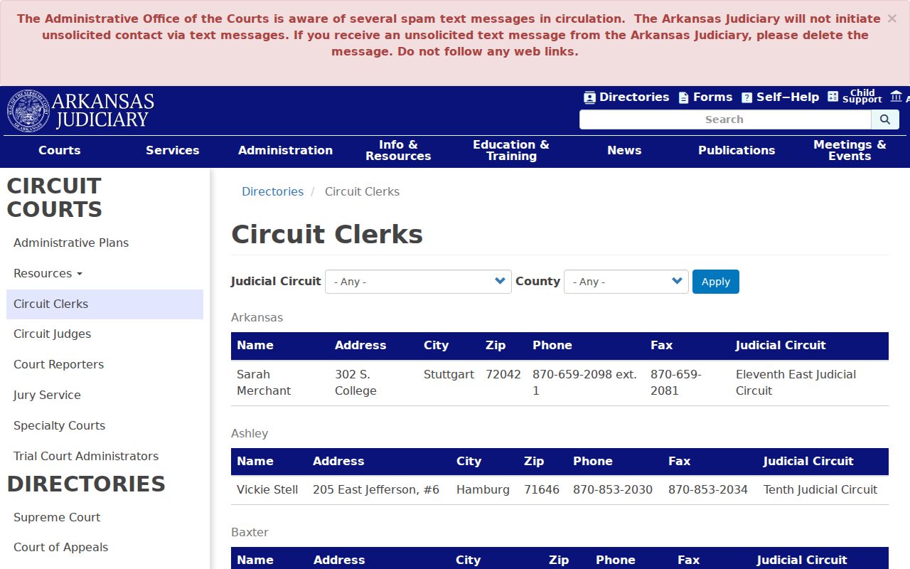 Howard County court records circuit clerk directory