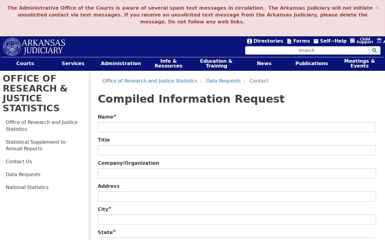 Howard County court records compiled information request form