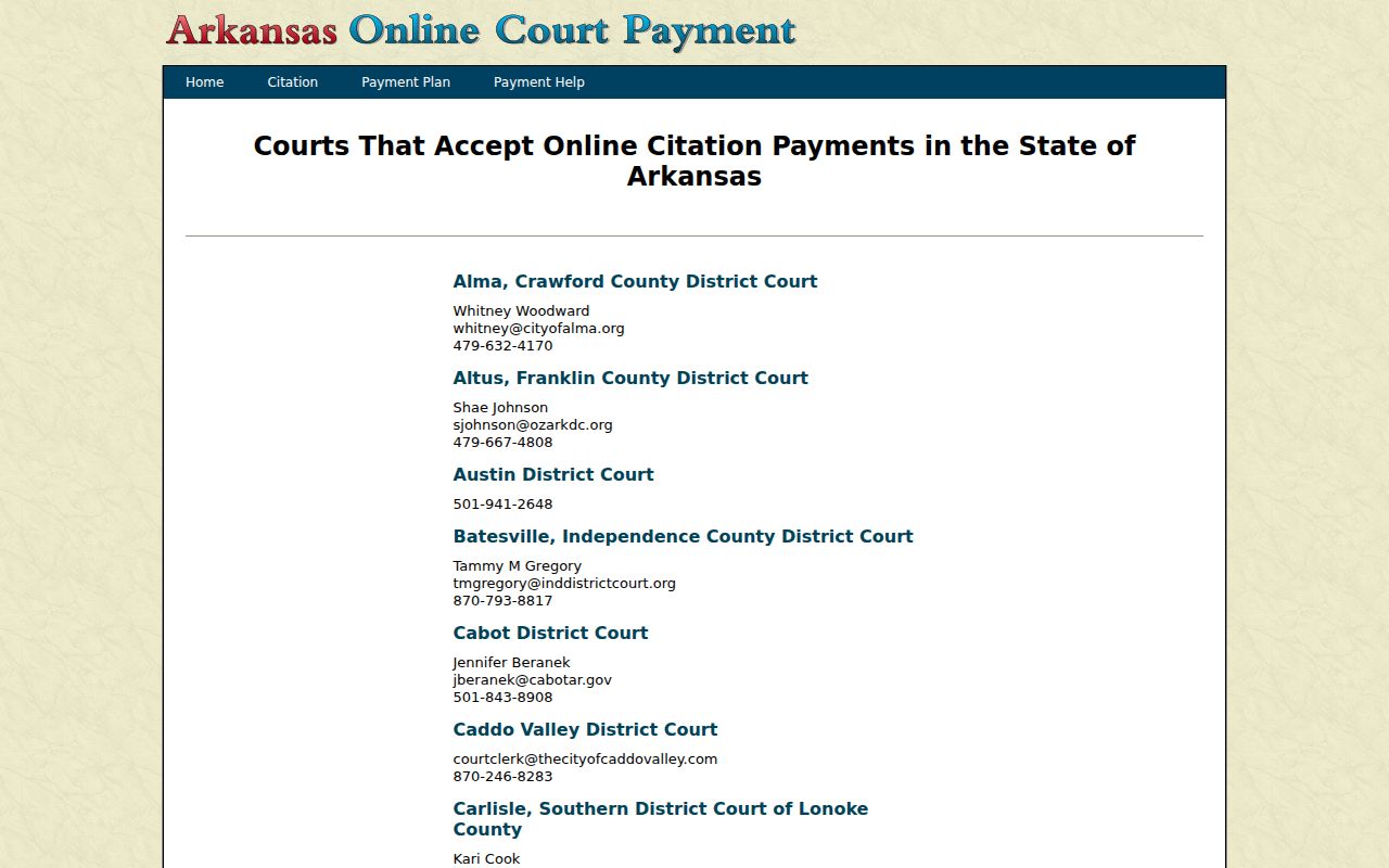 Howard County traffic court records ePay participation list